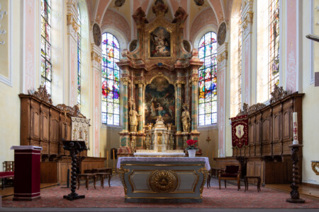 Altorf Elsass-St. Cyriaque- Blick zum Altar