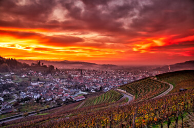 Herbstlicher Sonnenuntergang.